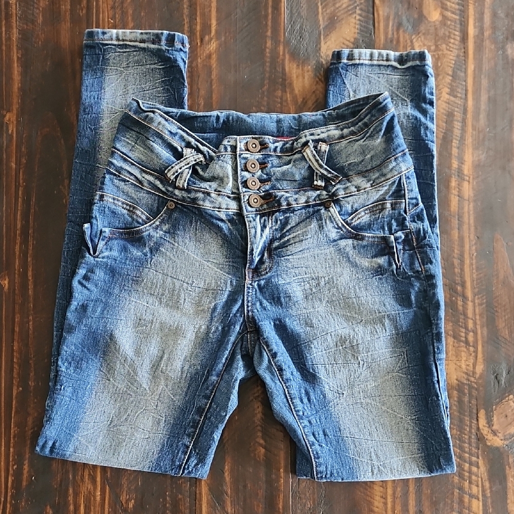 High Rise Blue Jeans
